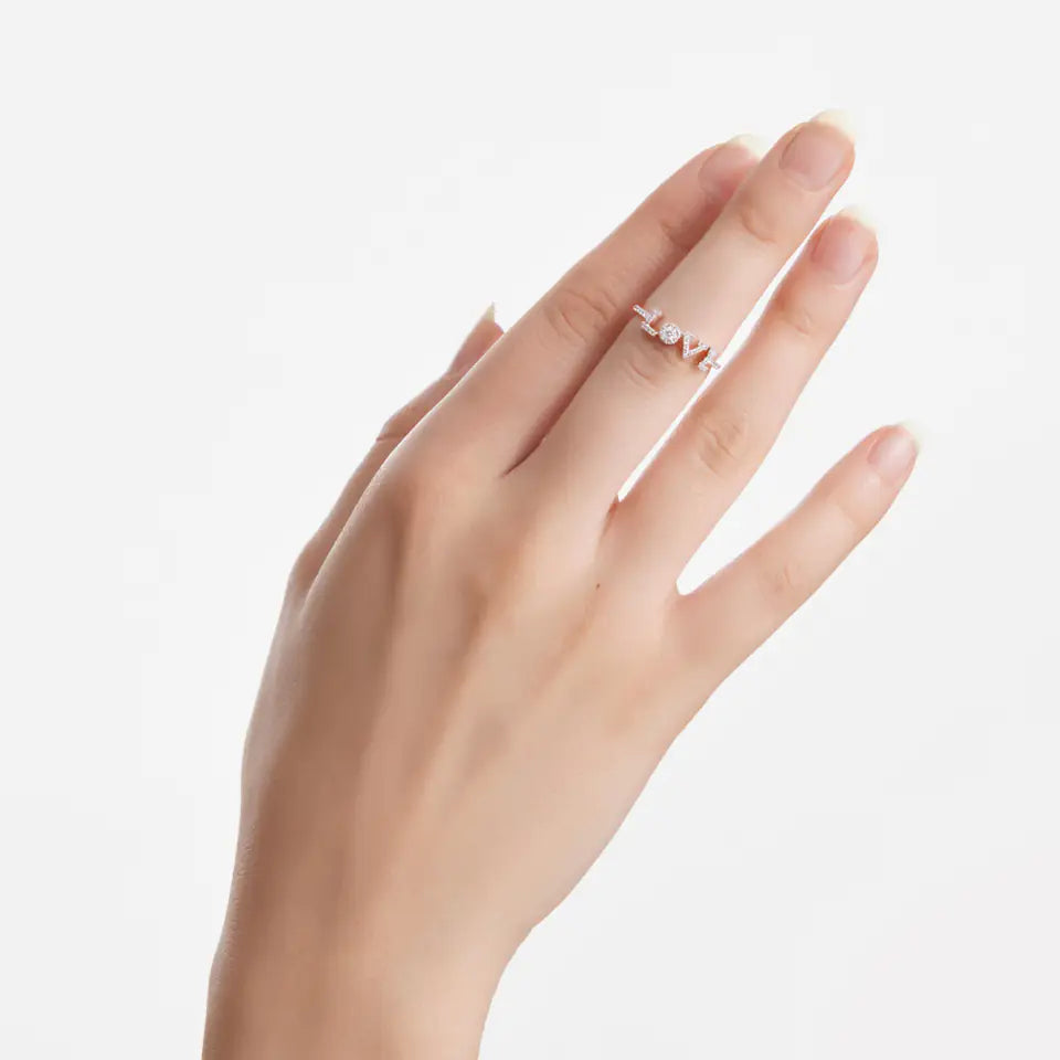925 Sterling Silver Rose Gold Replicated Love Ring By Kesardeep Impex For Women
